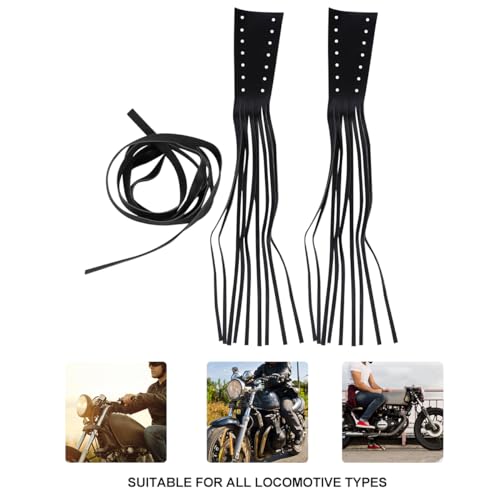 Garneck Motorcycle Lever Tassels Fringe Leather Motorcycle Lever Handlebar Throttle Brake Clutch Grip Covers Wraps