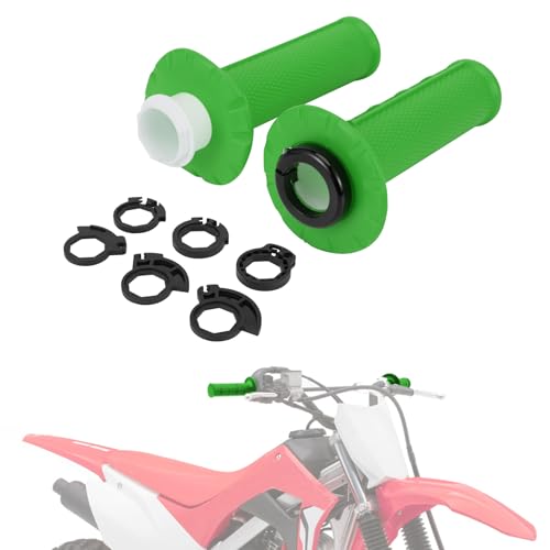 Motorcycle Lock-on Grips 7/8”Handlebar Handle Universal for KLX 140 110 KLX300R KLX300 KLX 230 KX250 KX450 KX250F KX450F Dirt Pit Bike ATV Green - color: green