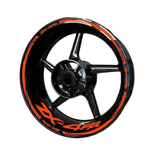 Wheel Stickers for Ka&wasaki for N&INJA ZX-4RR ZX4RR Reflective Motorcycle Wheel Sticker Hub Decal Rim Stripe Tape Decals - color: Style 15