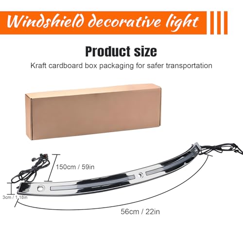 LED Running Turn Signal Light Windshield Windscreen Trim Fit for Harley 2014+Touring Electra Glide Street Glide Ultra Limited (Chrome Windshield Trim, LED Running/Turn Signal, Smoke Lens) - color: Chrome