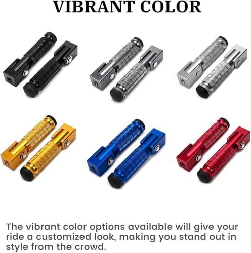 XINGWU M8 Motorcycle Foot Pegs 90 Degree Foldable Footpegs CNC Anti-Skid Footrest Universal for Yamaha Honda Suzuki Aprilia Electric Car Motorbike Mini Bike Dirt Pit Bike Passenger Pedal (Red) - color: Red