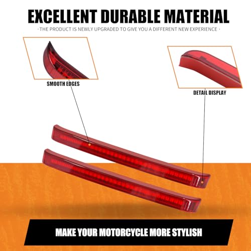 Motorcycle Saddlebag Tail Light Running Brake Sequential Turn Signal LED Lamp Fit for Harley Touring Street Gilde Road King Road Gilde Electra Glide Ultra Limited 2014-2023 (Red Lens) - color: Red Lens