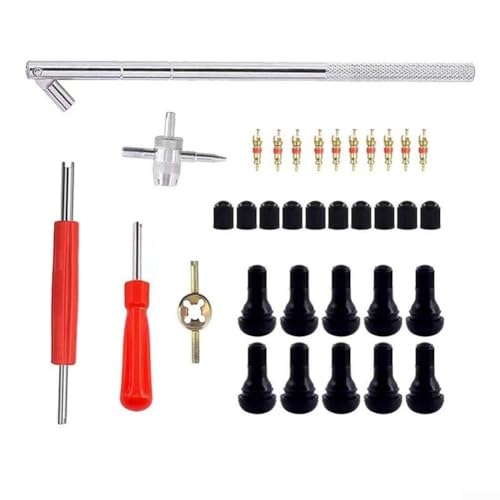 Tire Valve Stem Puller Tools Set Valve Stem Removal Tool Valve Core Remover Installer Tool for Car, Truck, and Motorcycle Tire Maintenance(E)