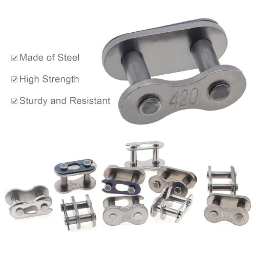 Windance Motorcycle Chain Link Breaker,Chain Pin Removal Tool with 10 Connecting Master Link for 50cc 125cc Dirt Pit Bike ATV Quad Go Kart Scooter Mini Bike (420)