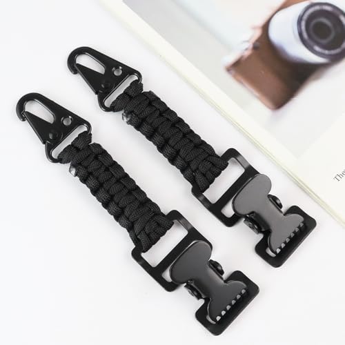 2PCS Heavy Duty Glove Holder with Metal Alligator Glove Clip for Duty Belt, Firefighter, Hiking, Rescue - color: Black