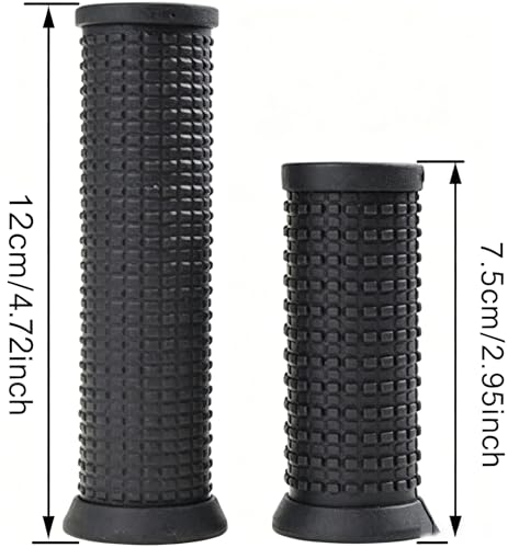 2PCS Bike Long/Short Handlebar Grips for Twising Shifter, Shockproof Anti Slip for MTB Parts, Cycling Parts and Components Anti Slip Soft Rubber Handlebars, Headsets and Stems(Black)