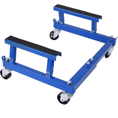 ATV Motorcycle Engine Cradle Dolly with 4 Swivel Casters, Steel Frame Cycle Engine Cradle Dolly 1500lbs, Heavy Duty Racks for Motorcycle Maintenance, Engine Stand (Blue) - color: Blue