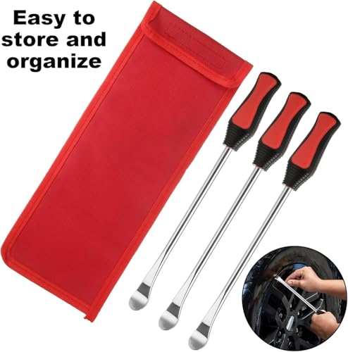 14.5" Tire Spoon Lever Iron Tool, Motorcycle Bike Professional Tire Changing Kit,with 3 Pcs Rim Protectors,Repair Tool Kit,39-Piece Tire Levers Set, Tire Changing Tool