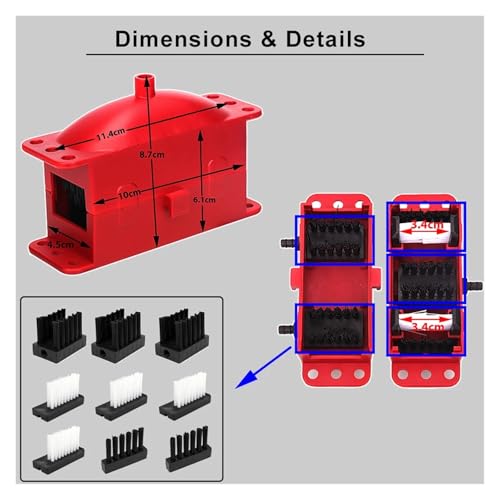 Motorcycle Chain Cleaning Machine Kit Brush Gear Cleaner Tool Compatible With Motorbike Chains Lube Device Lubricating Accessory(Black) - color: Black