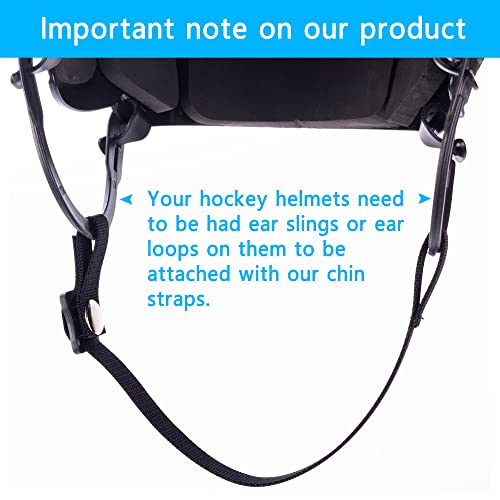 Hockey Helmet Chin Strap with Single Strengthened Snap Ice Hockey Chin Strap Replacement Parts Loop Repair Kit - color: White