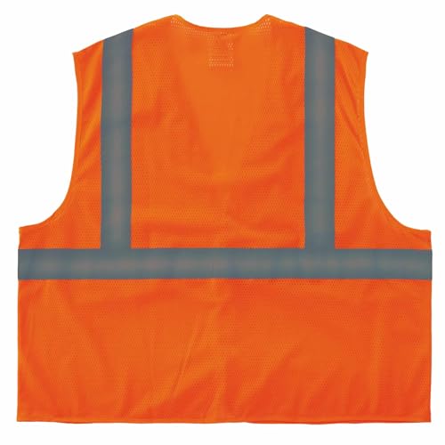 Ergodyne GloWear Reflective Safety Vest, Yellow, Orange, Mesh, Adults, Unisex, Hi-Visibility Safety Vest, Vest - color: 20965, size: Large-X-Large, style: Hv Vest - Class 2