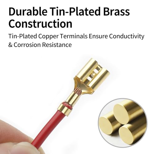 10 Sets Bullet Connectors 2 to 1 Wire Splitter Double Spade Electrical Connector Kit for 4mm Bullet Motorcycle Wiring Heat Shrink Butt Male and Female Terminals with Waterproof Sheath Sleeve