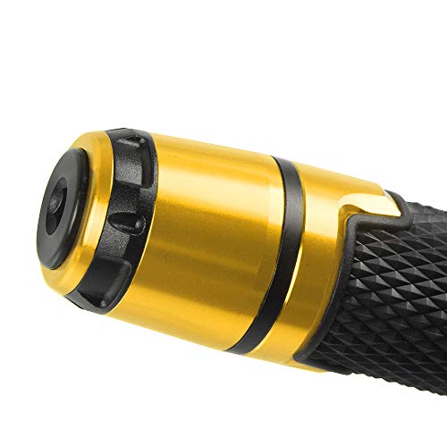 7/8'' 22mm Motorcycle CNC Aluminum Powersports Handlebar Grips with Grip Ends for YZF R1 R3 R6 R25 R15 R125 600R Gold - color: gold