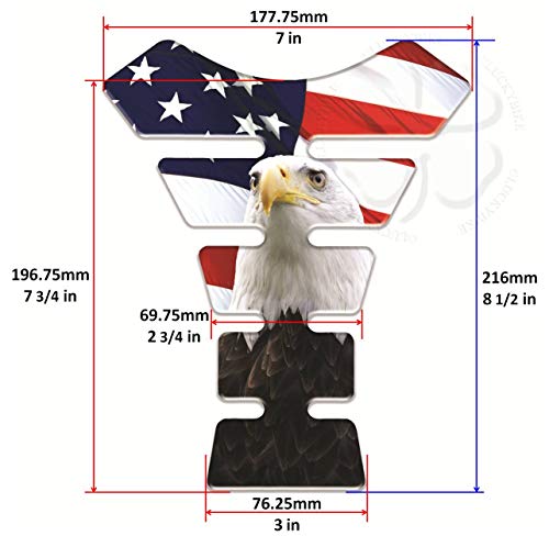 American Eagle Segmented Gas Tank Pad Flag Universal Sticker Protector Scratch - size: American Flag