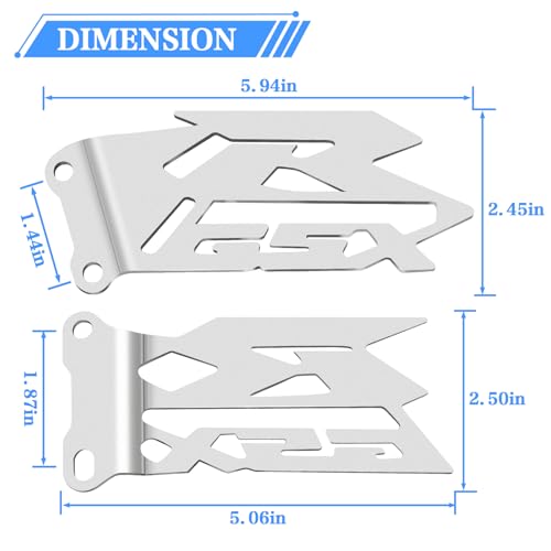 Foot Pegs Heel Plates Guard Protector for Suzuki GSXR 600/GSXR-750 2006-2016 & GSX-R1000 2003-2016, Chrome - color: Chrome