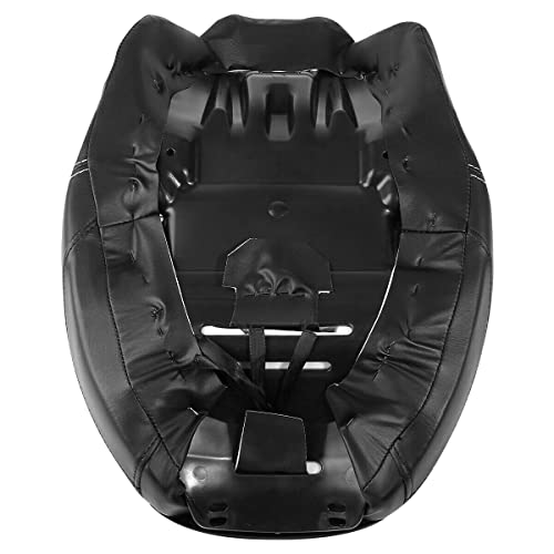 TCT-MOTORPARTS Low-Profile Driver Seat Front Solo Seat Fits for Harley Touring 2009-2023 Electra Street Road Glide CVO Road King Red Stitching - color: Driver Seat Red
