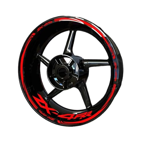 Wheel Stickers for Ka&wasaki for N&INJA ZX-4RR ZX4RR Reflective Motorcycle Wheel Sticker Hub Decal Rim Stripe Tape Decals - color: Style 14