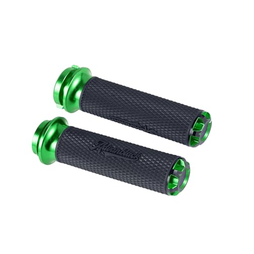 Advanblack AXION Performance Grips, Electronic Throttle Control Grips Compatible with Harley Touring Road Glide Street Glide, Softail - color: Green
