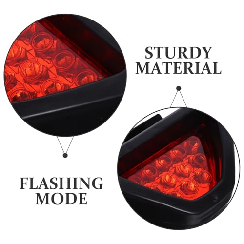 Car Rear LED Triangle Warning Light Set, Universal Red Flashing Brake Tail Lamp for Cars and Trucks, Emergency Reflective Strobe Signal for Rear Bumper Safety