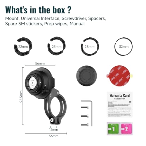 Quick Launch Magnetic Motorcycle Phone Mount with Universal Interface, Anti-Vibration Handlebar Bracket with Secure Lock for Bike Scooter Moto MTB, 360° Blind Installation (QM01&QU01) - style: QM0U1