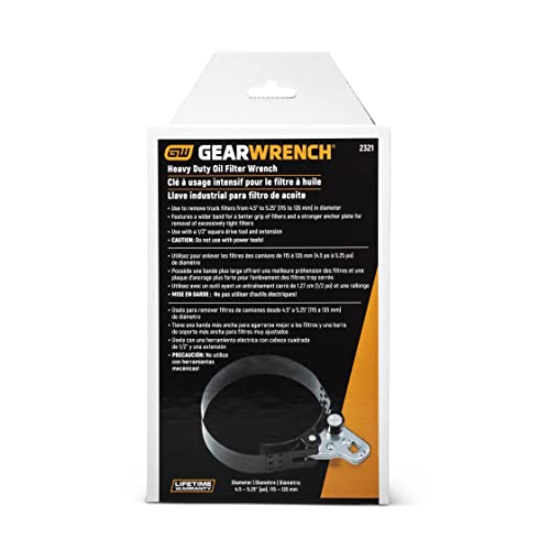 GEARWRENCH Heavy-Duty Oil Filter Wrench 4-1/2" to 5-1/4" - 2321 - size: 4-1/2" to 5-1/4"