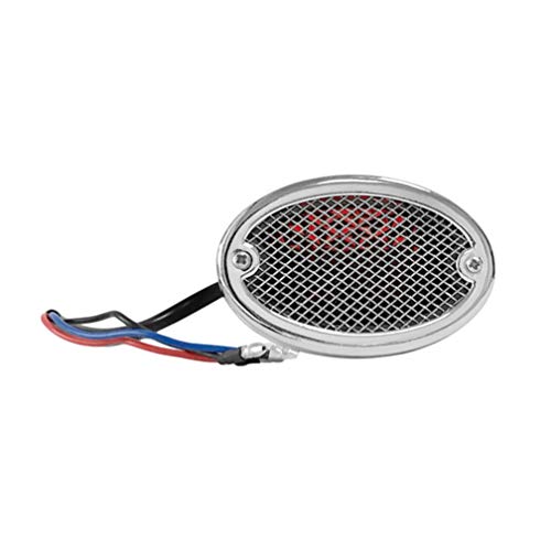 FATECIM Motorcycle Custom Oval-shaped LED Tail Light Cat Eye Rear Running Light Brake Light Stop Light Red Lens Integrated License Plate Lamp Universal Fit for Motorcycle/Cruisers/Bikes(Chrome) - color: 3036-Chrome