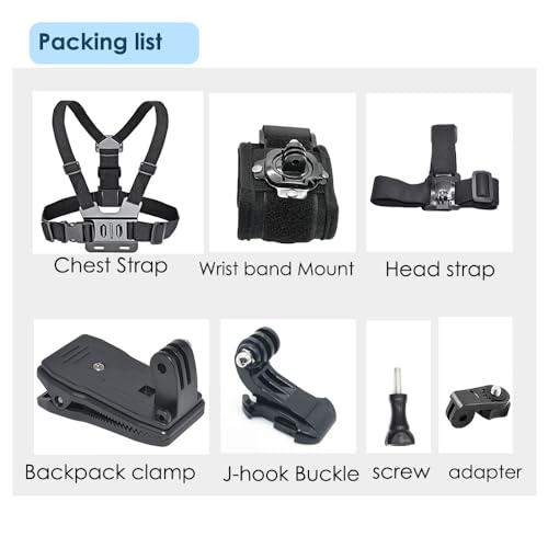 Action Camera Chest/Backpack/Head Strap Mount Bundle for Insta360 X5/X4/X3/Ace Pro/Go3S, Compatible with GoPro Hero 13-10, DJI Osmo 360, DJI Action 5