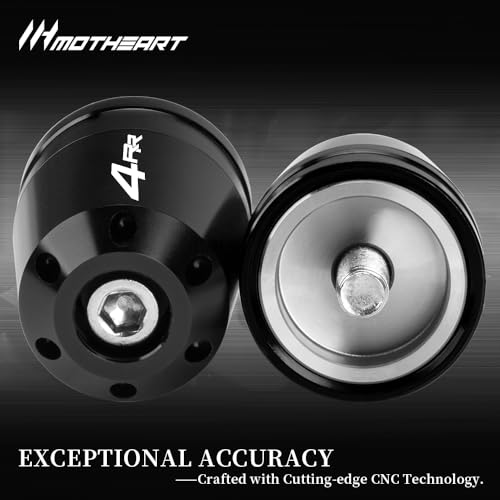 Motorcycle Handlebar End Weights For Ninja ZX-4RR 2023-2025 Heavy Duty Stainless Steel & Aluminum Bar Ends with Vibration Dampers Universal 8mm Fit Accessories (Black) - color: Black