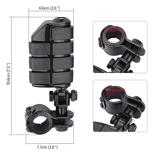 Motorcycle Highway Foot Pegs, Highway Footrest Fit for Harley Touring Yamaha Honda Suzuki Kawasaki 25mm 32mm 34mm Engine Guard (Gloss Black) - color: Gloss Black