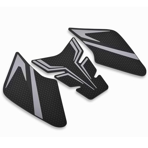 Motorcycle Non-Slip Rubber Gas Tank Pads with Knee Grips - 4-Piece Traction Side Protectors (for Suzuki Vehicle) GSX-8S (2023~) GSX-8R (2024~) (Gray) - color: Gray