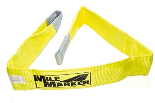 Mile Marker 19406 Single Orange 4"" x 6' Tree Saver Strap | 50,000 Pound Capacity | Ensures Safe & Responsible Off Road Rescues | Reinforced Eyelet on Each End