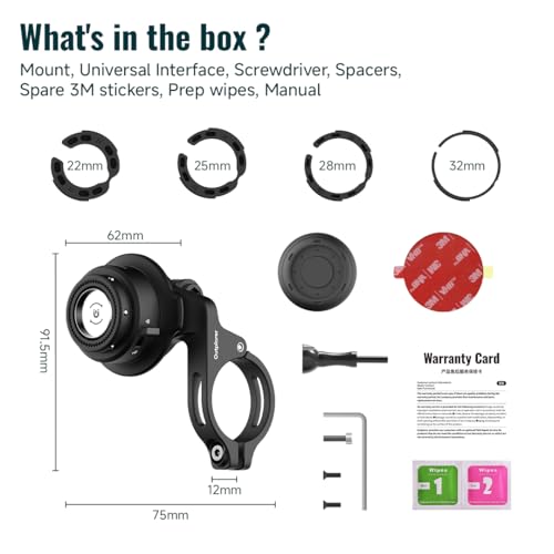Quick Launch Magnetic Motorcycle Phone Mount QB01&QU01 | Universal Interface, Anti-Vibration Handlebar Bracket, Secure Lock, 360° Blind Installation - style: QB0U1