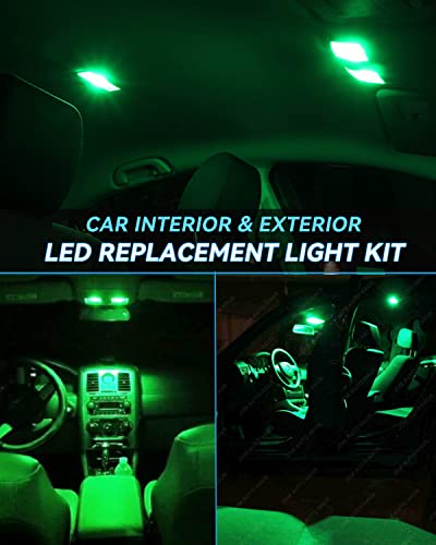 Keiurot 1893 Led Bulb 1895 1815 1816 53 57 Bulb BA9S Led Bulb for Indicator Lights Car Dome Map Trunk License Plate Courtesy Step Light Green DC/AC 12V, 10-Pack - color: Green BA9S Led Bulb