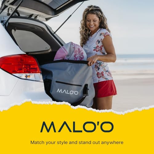 Malo’o Waterproof Dry Duffel, Heavy-Duty Roll Top Waterproof Gear Bag with Shoulder Strap & Molle Loops, Marine Duffel for Kayaking, Boating, Camping, Beach & Travel, Grey, 60L - color: Grey, size: 60L