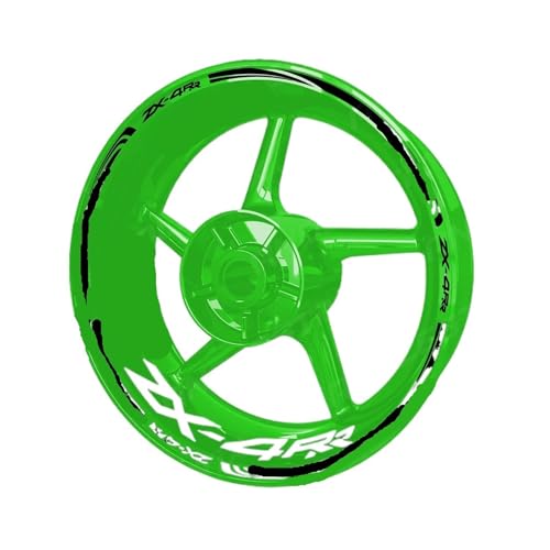 Wheel Stickers for Ka&wasaki for N&INJA ZX-4RR ZX4RR Reflective Motorcycle Wheel Sticker Hub Decal Rim Stripe Tape Decals - color: Style 23