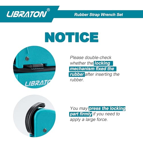 LIBRATON Strap Wrench 2-piece Multifunctional Adjustable Wrench Tools Oil Filter, Jar Opener