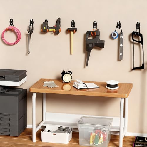 GeeWatom 2 Pack Garage Storage Utility Hooks,Garage Garden Tool Organizer,Steel Wall Mount Hooks, Garden Small U Hooks (Matte Black) - color: Matte Black