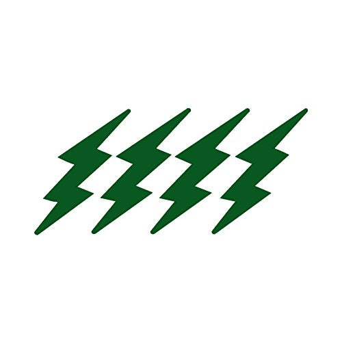 StickerDad Lightning Bolts Pack of 4 for Helmet, Windows, Walls, Bumpers, Laptop, Lockers (Forest Green, 3 Inches) - color: Forest Green