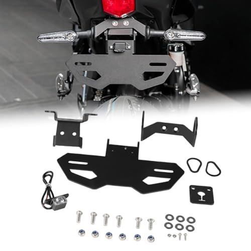 MACHSWON Motorcycle Number License Plate Bracket LED Light, Compatible with Yamaha MT-07 2014-2024, FZ-07 2014-2020, YZF-R7 2021-2025, 1 Set
