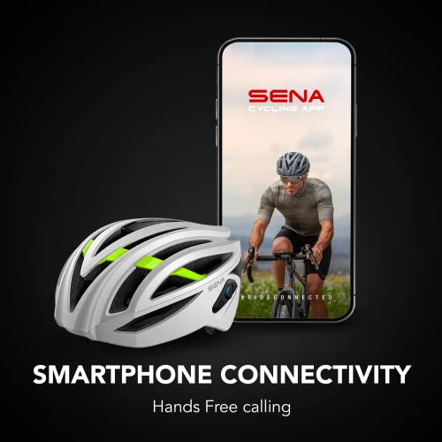Sena R2 / R2 EVO / (Alexa Built-in) only R2X, Smart Bluetooth and Mesh Intercom Communications Road Cycling Helmet - color: Matte White, size: Large, style: R2 Bluetooth Intercom