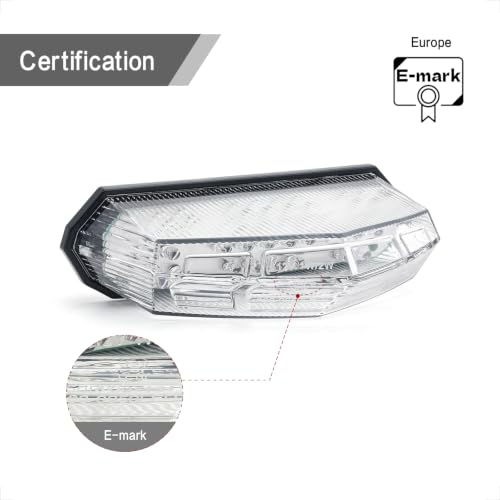 Universal Clear Integrated Motorcycle 25 LED Tail Light With Turn Signal Function For Dirt Bike Buggy Chooper Cruiser ATV(clear) - color: clear