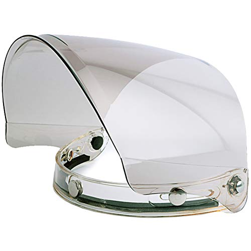 3-Snap Flip Up Full Shield Visor for Motorcycle Half Open Face Helmets (Light Smoke) - color: Light Smoke