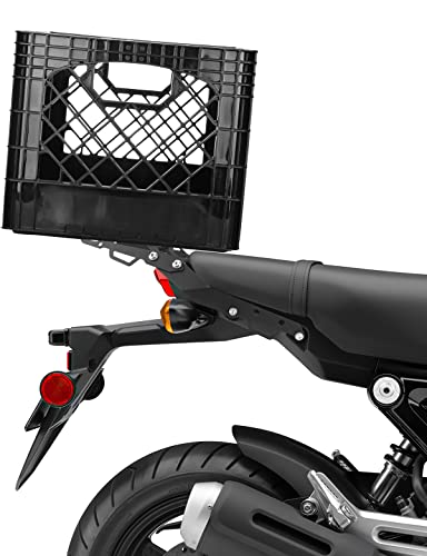 KEMIMOTO Rear Rack Clamp Plate Luggage Compatible with CRF250L 300 450 KLX250S KLX300 DRZ400S/SM and KLX400S Grom Navi XT250 Super73 for Milk Carton and Other Box,Black