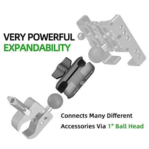 FANAUE Double Socket Arm Compatible with RAM Mounts B Size Ball Head and Bike Motorcycle Phone Holder, Fits Industry All Standard 1" Ball Adapters (da-60) - size: da--60