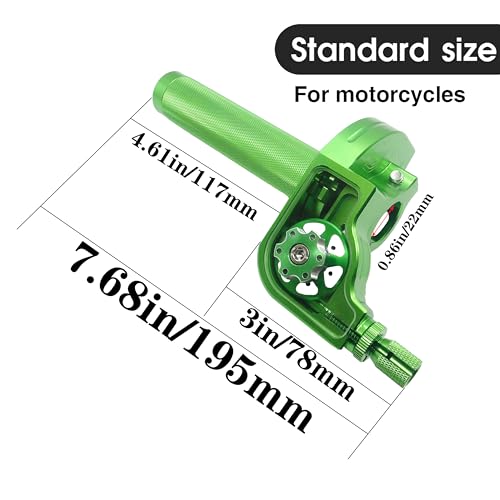 Motorcycle Throttle Grip 7/8" 22mm CNC Aluminum Quick Twister with Throttle Cable for KLX CR CRF EXC XR CRF50 CRF230 50 110 125 230 250 Dirt Pit Bike Motocross Motorbike Quad ATV - color: Green