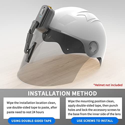 Shkalacar Motorcycle Helmet Windshield Wiper Rechargeable Waterproof Helmet Wiper Compatible with Most Visor - size: 800mAh