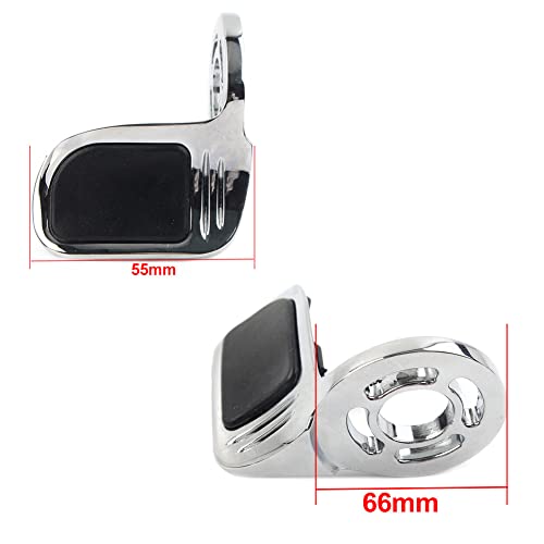 LIRU Motorcycle Wrist Pad Rest Throttle Cruise Assist Adjustable Paddle Hand Grips Control Aluminum/Rubber for Harley Road Glide for Fatboy (Chrome, Black)