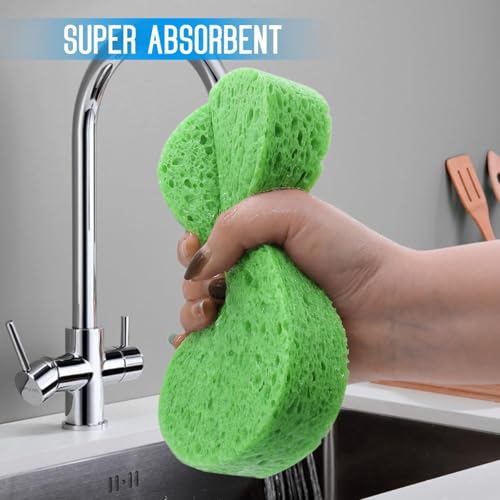 3PCS Car Wash Sponge, Heavy Duty Car Sponges for Washing, Car Accessories Large Sponges for Cleaning, Automotive Cleaning Supplies, Eco Friendly Sponge (7.68 x 3.74 x 1.38 Inch), Green - color: Green