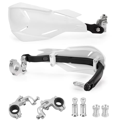 XINGWU Motorcycle Handguards Universal 7/8'' and 1 1/8'' Dirt Bike Hand Guards ATV Hand Protection for Sur Ron ATV CR CRF KXY Pit Bike Motocross Enduro Supermoto Racing - color: white