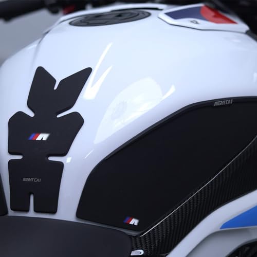 NIGHT CAT Motorcycle Tank Pad,Compatible with 2019 and Later Years S1000R S1000RR,Motorcycle Fuel Tank Protector,Gas Tank Decals(Side Traction pad) - size: Side Traction Pads - Black